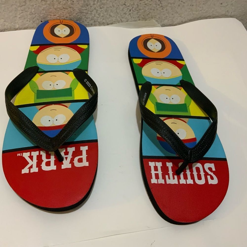 Men's Flip Flops/Beach Sandals Sz 11/12 Multi Color South Park